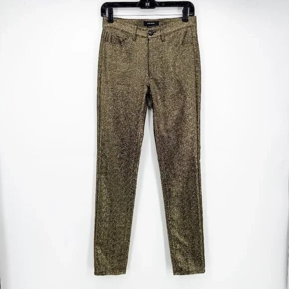 Isabel Marant Slim Metallic Gold Pants S - Picture 2 of 10